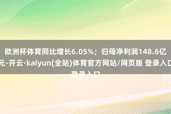 欧洲杯体育同比增长6.05%；归母净利润148.6亿元-开云·kaiyun(全站)体育官方网站/网页版 登录入口