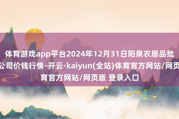体育游戏app平台2024年12月31日阳泉农居品批发市集有限公司价钱行情-开云·kaiyun(全站)体育官方网站/网页版 登录入口
