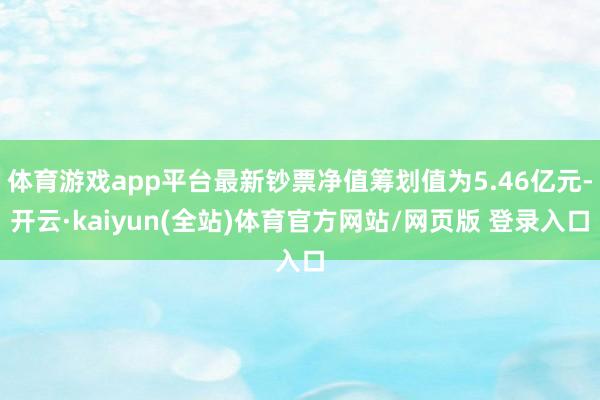 体育游戏app平台最新钞票净值筹划值为5.46亿元-开云·kaiyun(全站)体育官方网站/网页版 登录入口